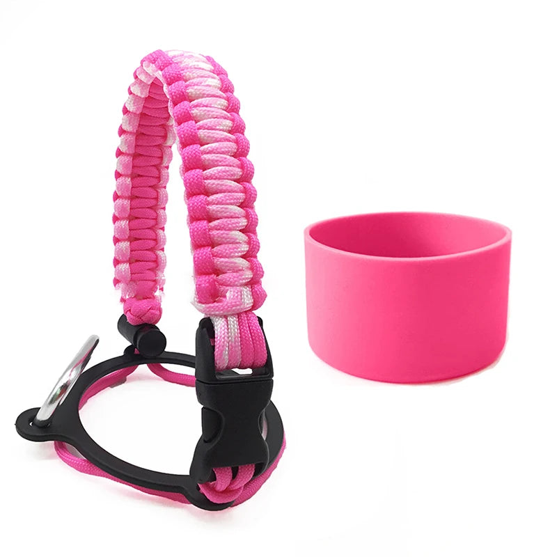 Silicone Non-slip Base Cover Paracord Hand-woven Water Cup Carrying Qme A7