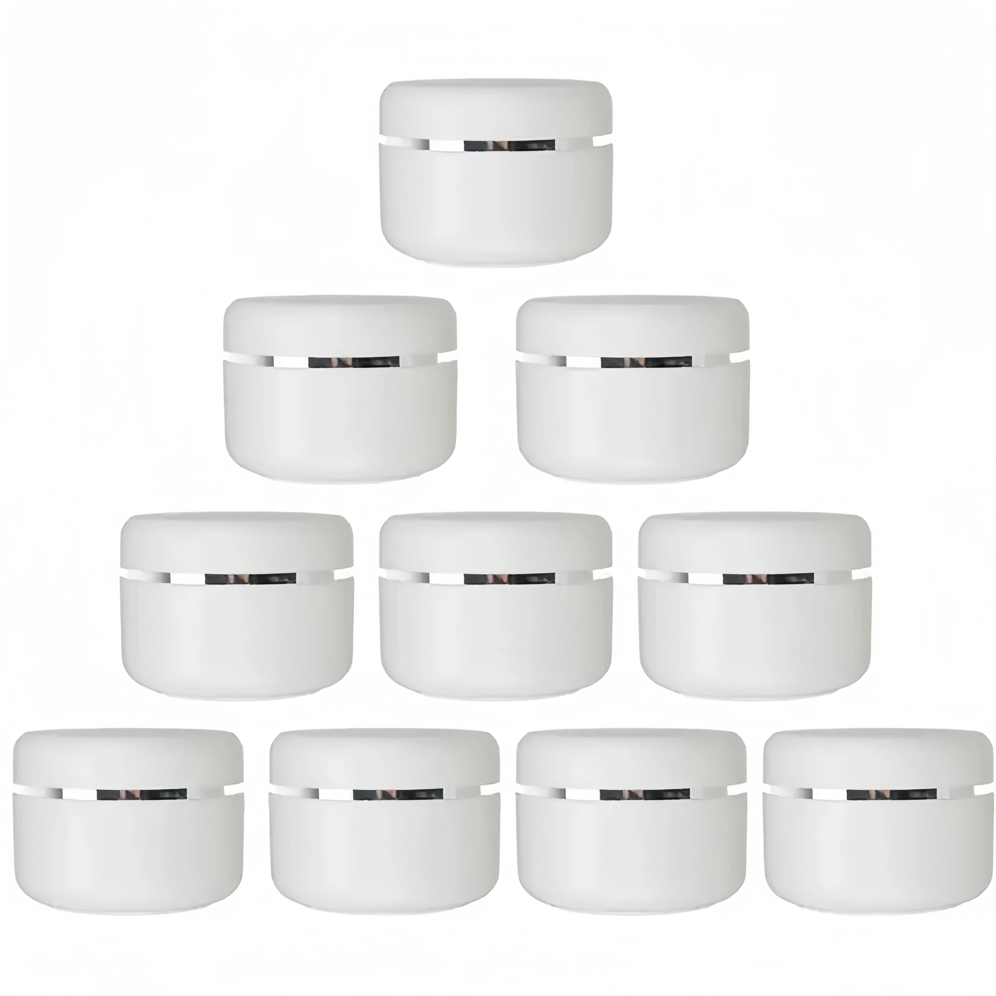 10pcs White Plastic Cosmetic Jars with Twist-Top Lids, Sample Bottles - for Travel Makeup, Creams, Lotions & Toiletries Qme