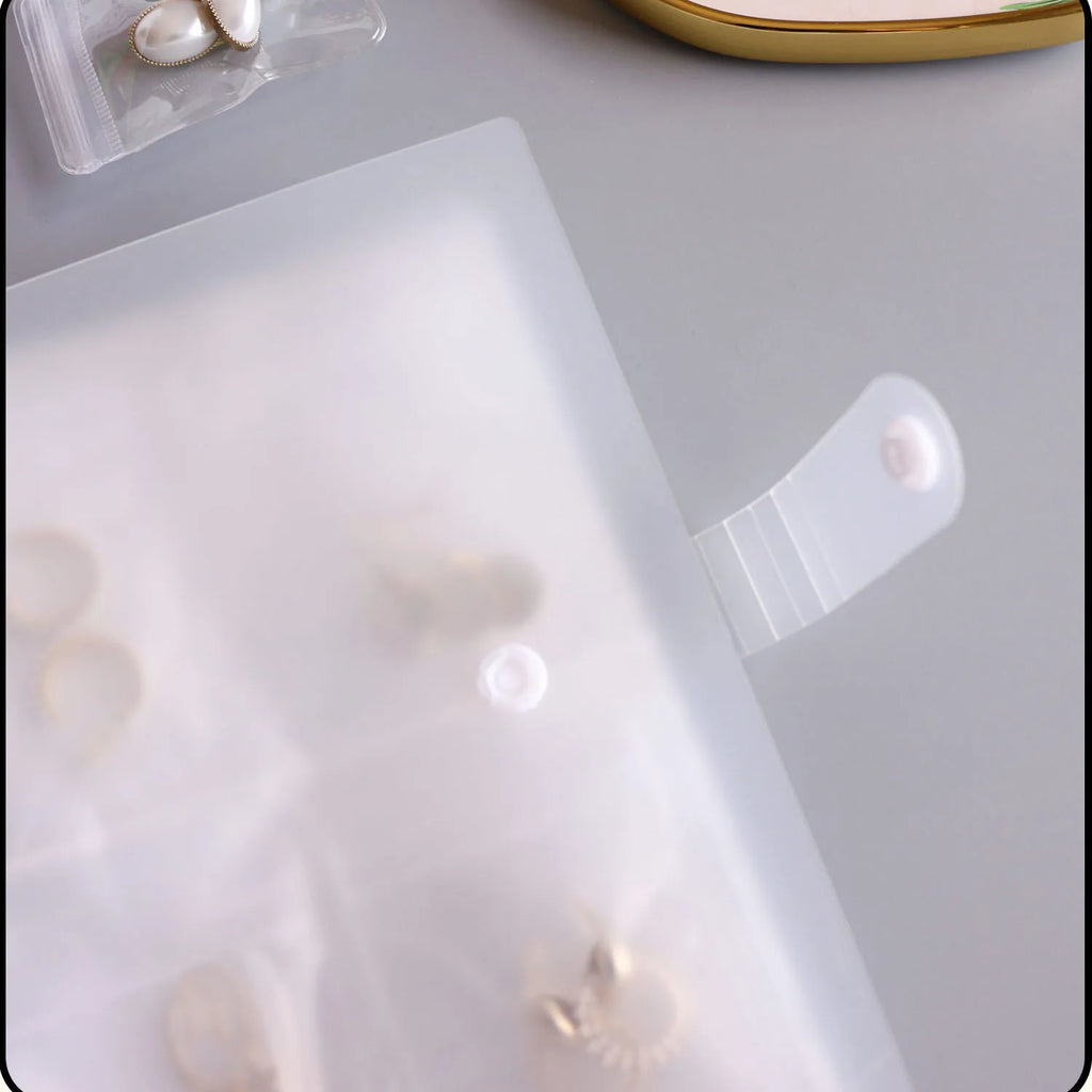 Jewelry Storage Albums Anti-oxidation Desktop Drawer Organizer BoxesTransparent Necklace Bracelet Ring Book Holder Jewelry Bag Qme