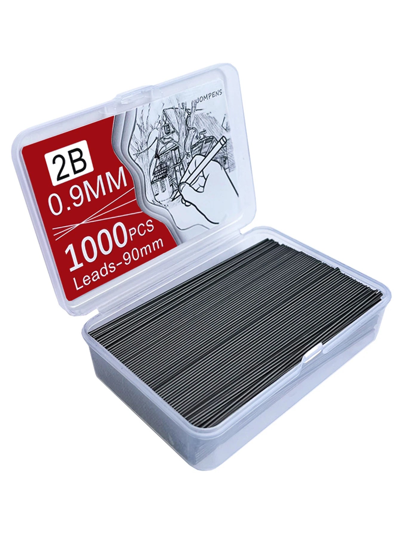 250-1000Pcs Mechanical Pencil Lead Core 0.5 0.7 0.9 1.3 2.0mm Large Capacity Replaceable Pencil Refills Student Stationery Qme 0.9mm