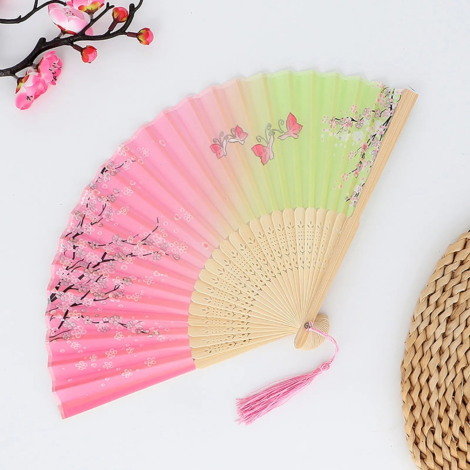 Chinese Style Folding Wood Dance Fans Hollow Ribs Elegant Vintage Style Trim Handheld Fan Foldable Wedding Party Home Decor Qme One Size S