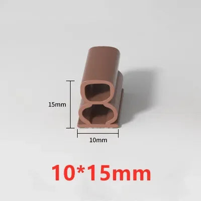 6M Silicone Self-adhesive Sealing Strip Insulation Soundproof Door Stop Window Gap Sealing Moisture-proof Strong Adhesive Tape Qme 10mmx15mm 6M