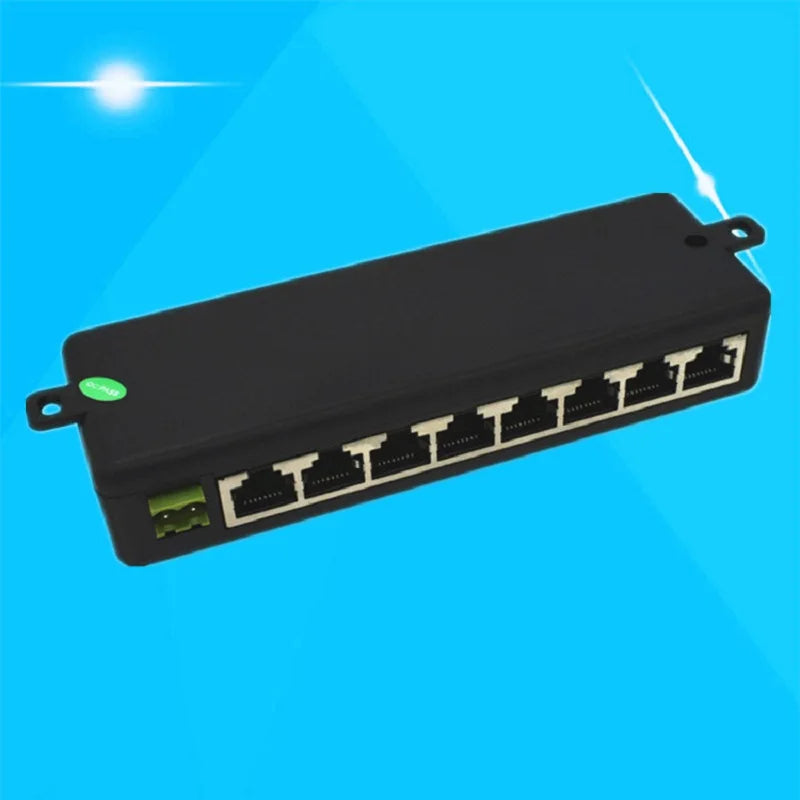 4 Ports 8 portsPoE Injector PoE Power Adapter Ethernet Power Supply Pin 4,5(+)/7,8(-) Input DC12V-DC48V for IP Camera Qme
