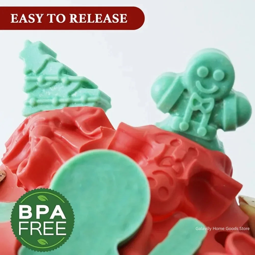 Christmas Silicone Chocolate Molds Candy Baking Moulds Handmade Qme
