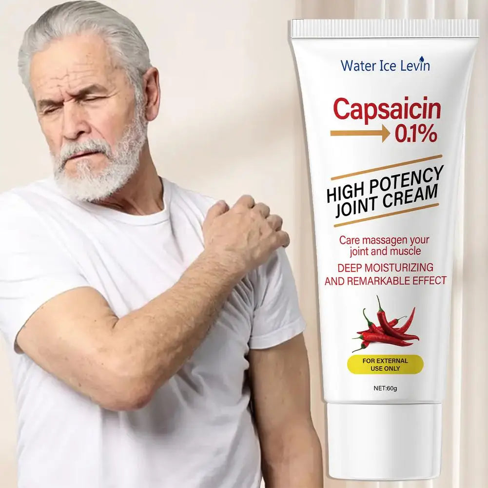 High Potency Capsaicin Joint Care Cream 60g Muscle Soothing Deep Moisturizing Portable Massage Cream For Sports Recovery Office Qme