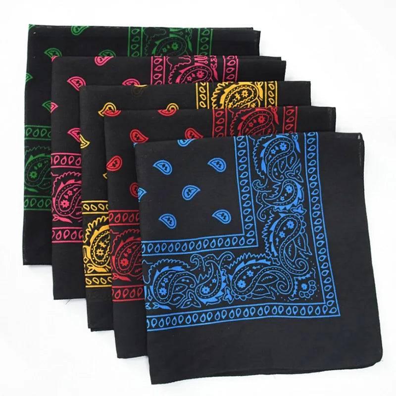 Headbands Cotton Print Bandana Head Scarf Headwraps Women Designer Headwear Double Sided Head Wrap Men Masks Face Hijab Scarves Qme