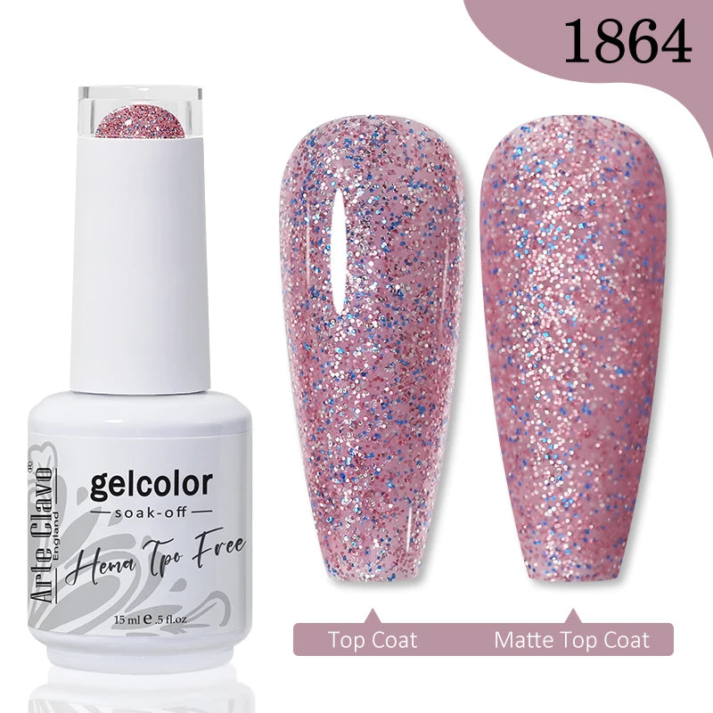 Arte Clavo Crystal Crushed Diamond Pink Blue Gel Nail Polish 2026