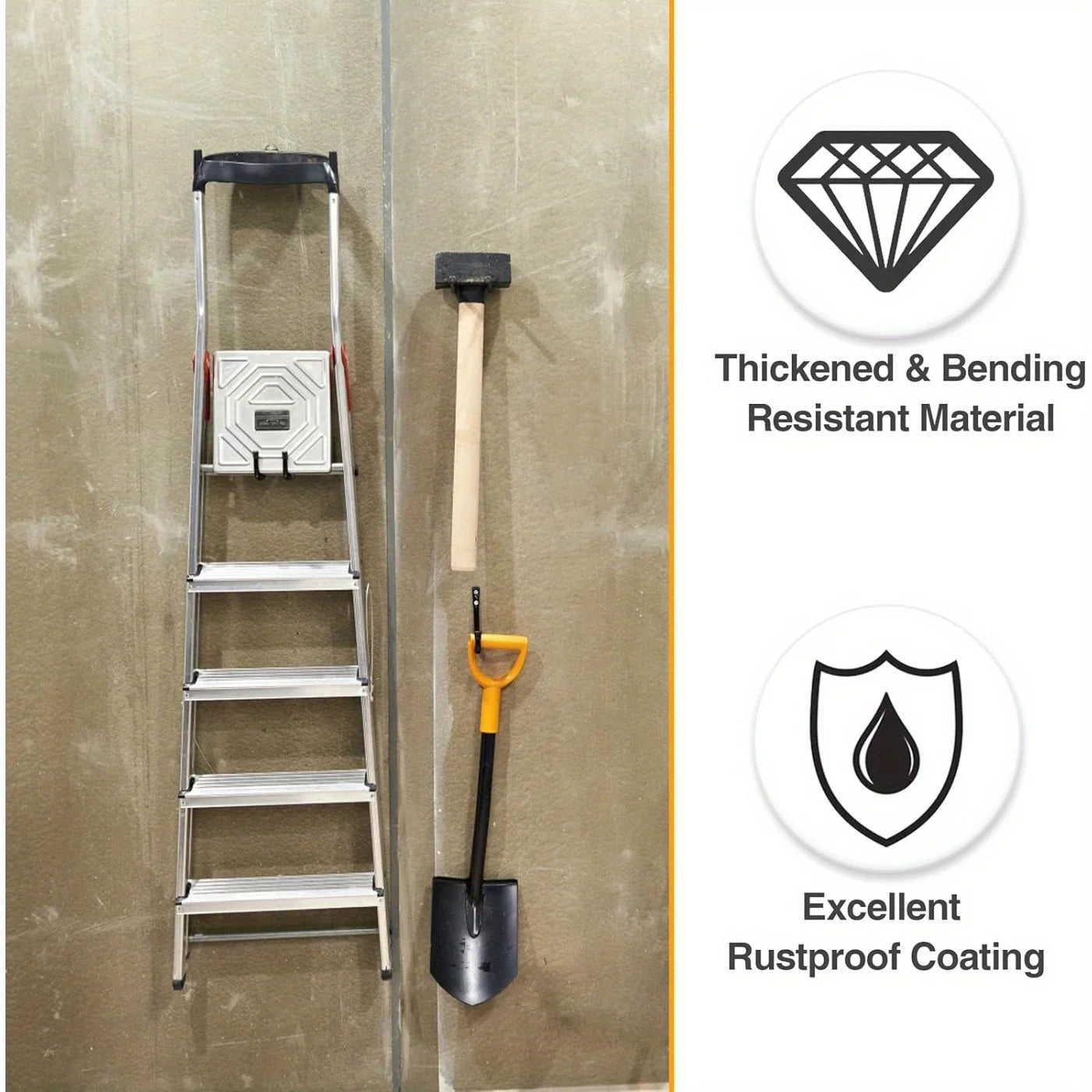 Metal Wall Hooks Are Used for Hanging Heavy-Duty, Garage Storage Hooks, Large Practical J-Shaped Hooks, and Black Wall Hangers Qme