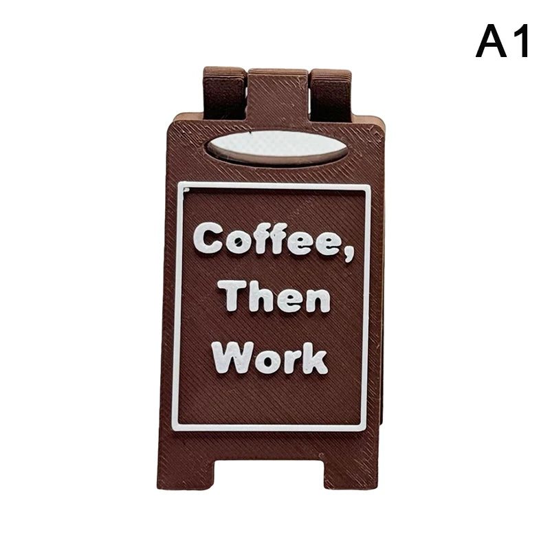 Humorous Office Desk Sign-"Coffee,Then Work" "Busy" Home Office Desktop Decoration Unisex Colleague Gift, Multi-Functional Qme A1