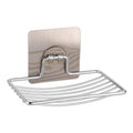 1pc Stainless Steel Soap Rack Soap Box Light Luxury Shelf Punch-free Nail-free Bathroom Single Layer Drain Wall Hanging Qme 1pc silvery