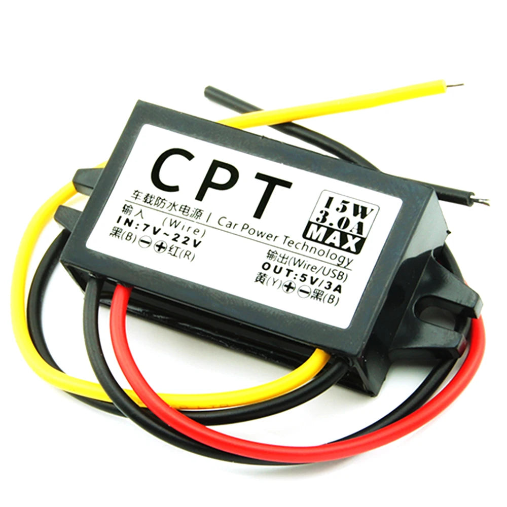 12V To 5V DC To DC Converter 3A 15W Direct Current Converter Car Voltage Reducer Regulator for Vehicle Car Truck Volt Qme