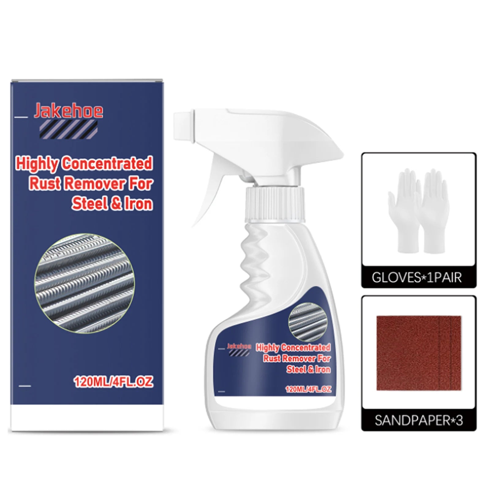 Rust Remover Kit Remove Stubborn Rust Stains Restore Metal Surfaces Shine Gentle Formula Highly Concentrated Rust Removing Spray Qme 120ml Boxed