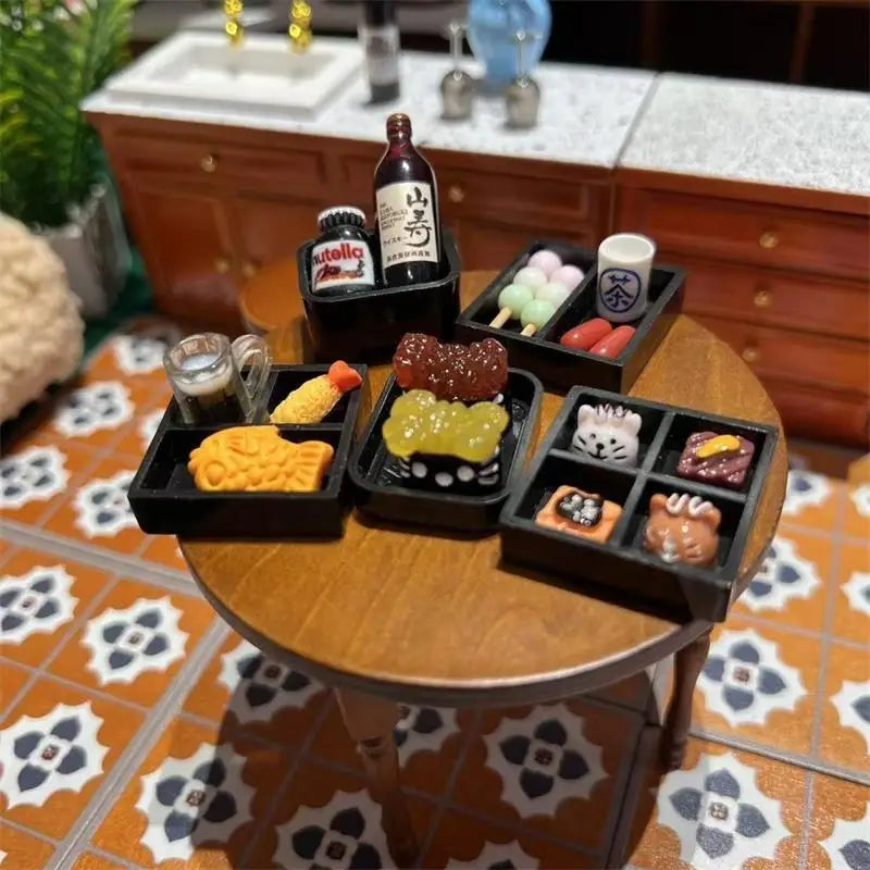 Dollhouse Japanese Cuisine Food 5-Piece Miniatures Model Kitchen Qme