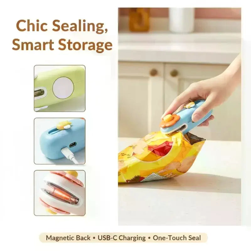 Handheld Mini Heat Sealer For Food Bags Portable Plastic Bag Sealing Machine Snack Saver Airtight Storage Tool Kitchen Gadget Qme