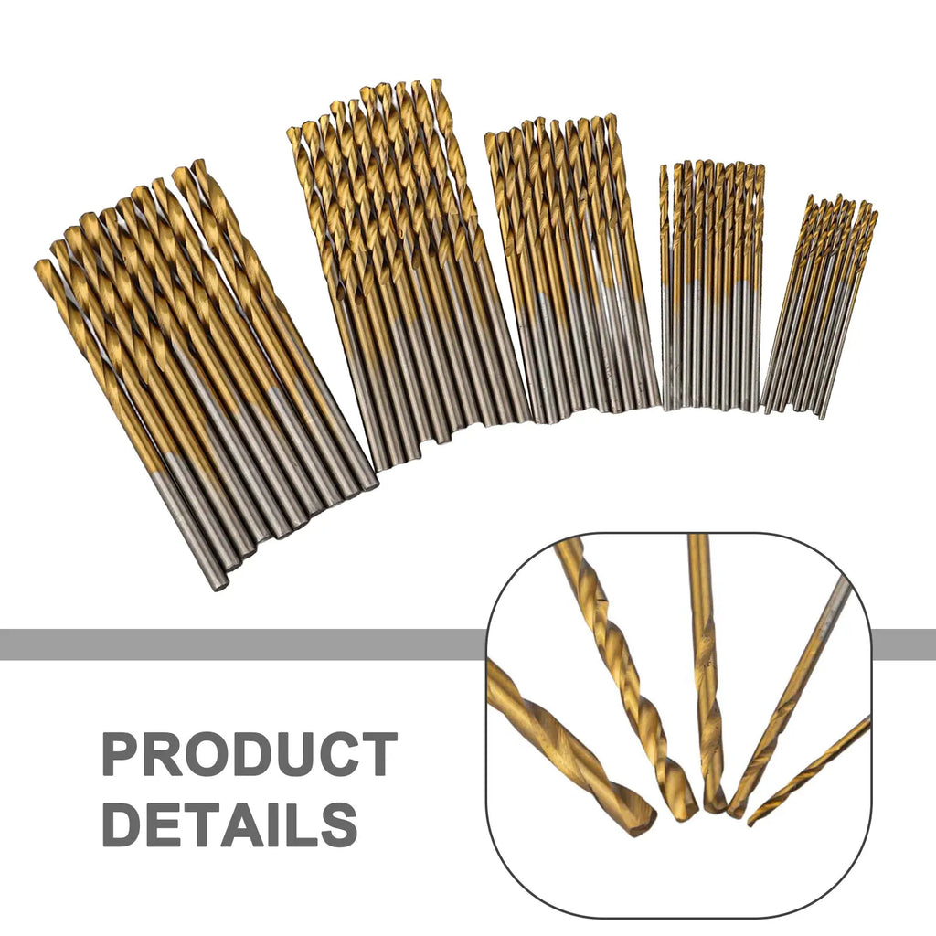 50pcs Drill Bits Sets 1mm 1.5mm 2mm 2.5mm 3mm Small HSS Drill Sets Drill Accessories For Metal Masonry DIY Woodworking Tools Qme