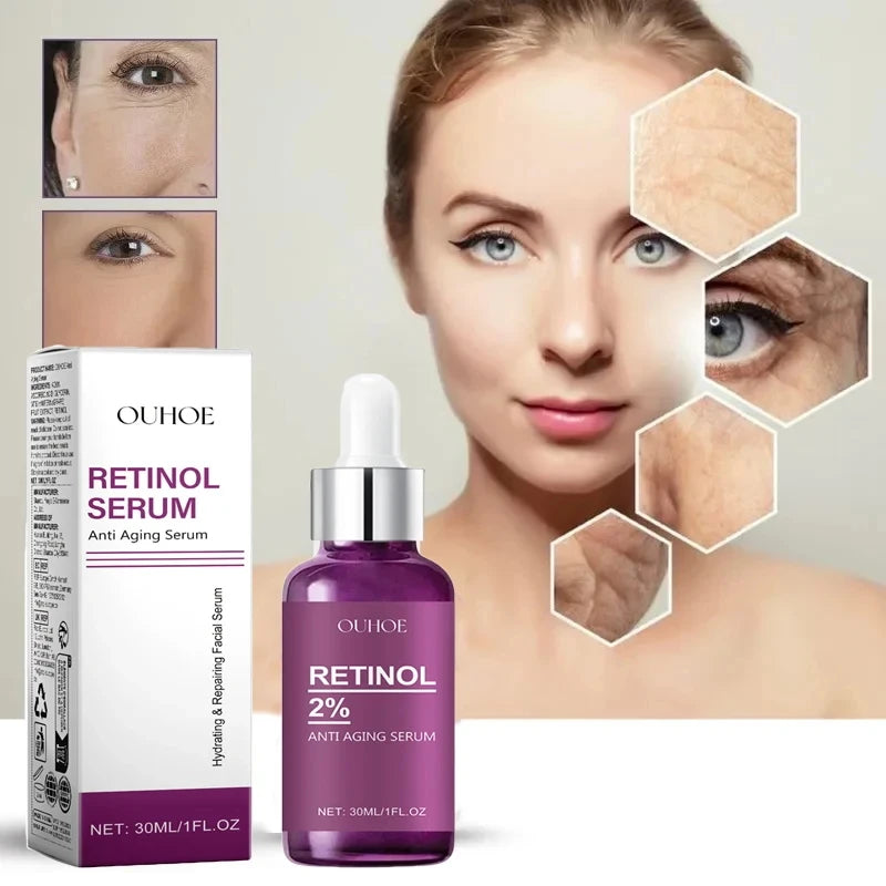 Facial Retinol Serum Whitening Moisturizing Fade Fine Lines Reduce Wrinkle Lift Firm Rejuvenate Your Face Korean Cosmetics 30ml Qme