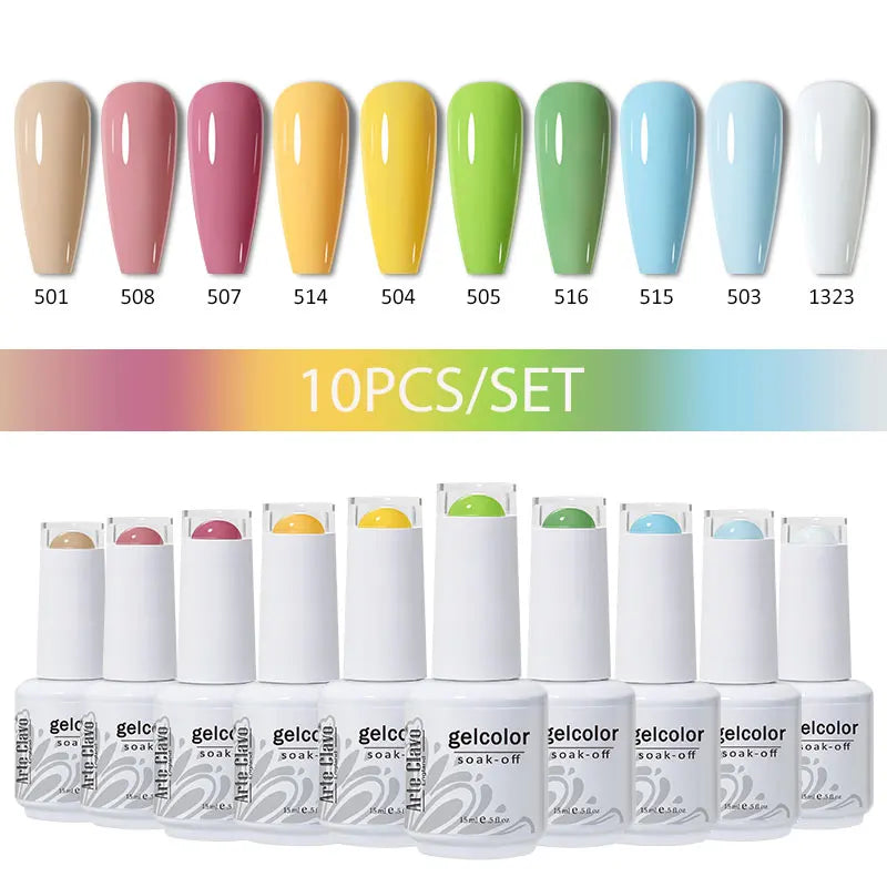 Arte Clavo 4 6 8 Gel Nail Polish Art Soak Off UV Colorful Semi Qme SD-10B-ZH05
