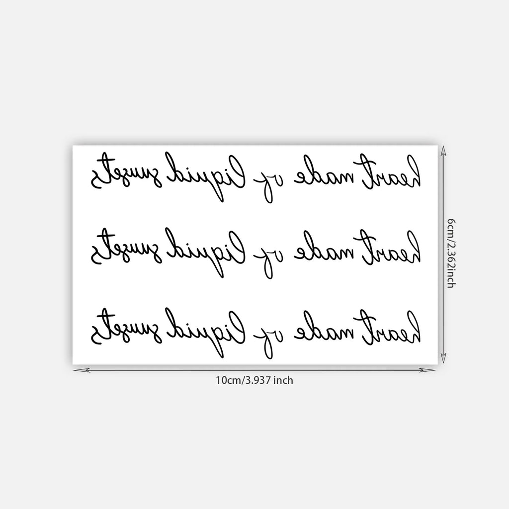 Heart Made of Liquid Sunsets Tattoo Sticker, Temporary Tattoo Waterproof Long-Lasting, Aesthetic Small Sun Tattoo for Women Qme LX-858