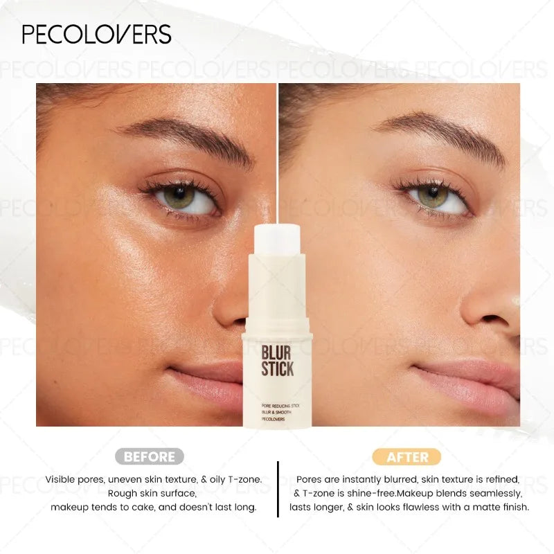 Invisible Pore Base Stick, Prep Base, Invisible Facial Pore Blemishes, Long-lasting and Natural, Waterproof, Facial Cosmetics Qme
