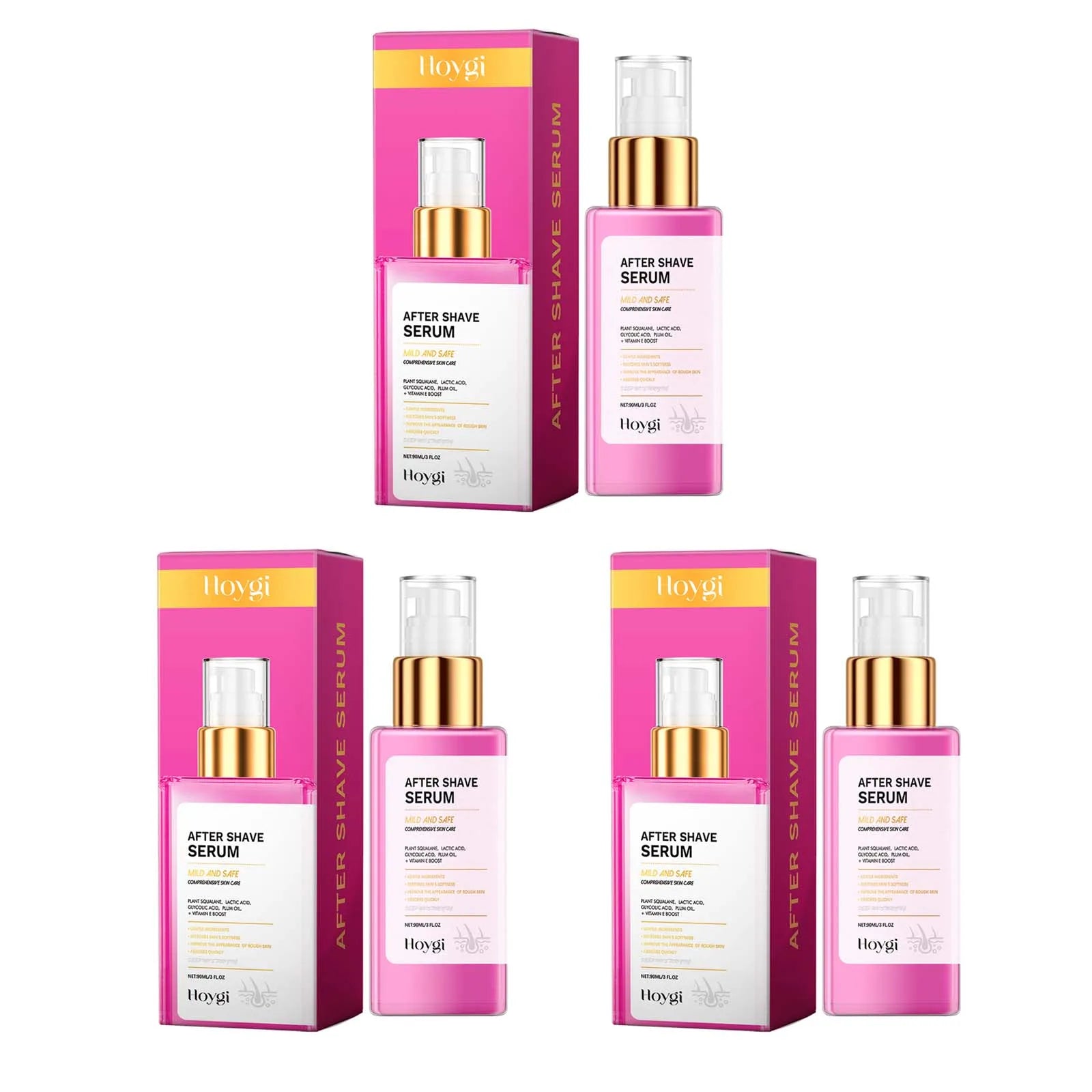 After Shave Serum Soothing Post-Shave Essence for Men & Women Smoothing Firming Skin Deep Hydrating Nourishing Gentle Body Care Qme 3Pcs 90ml