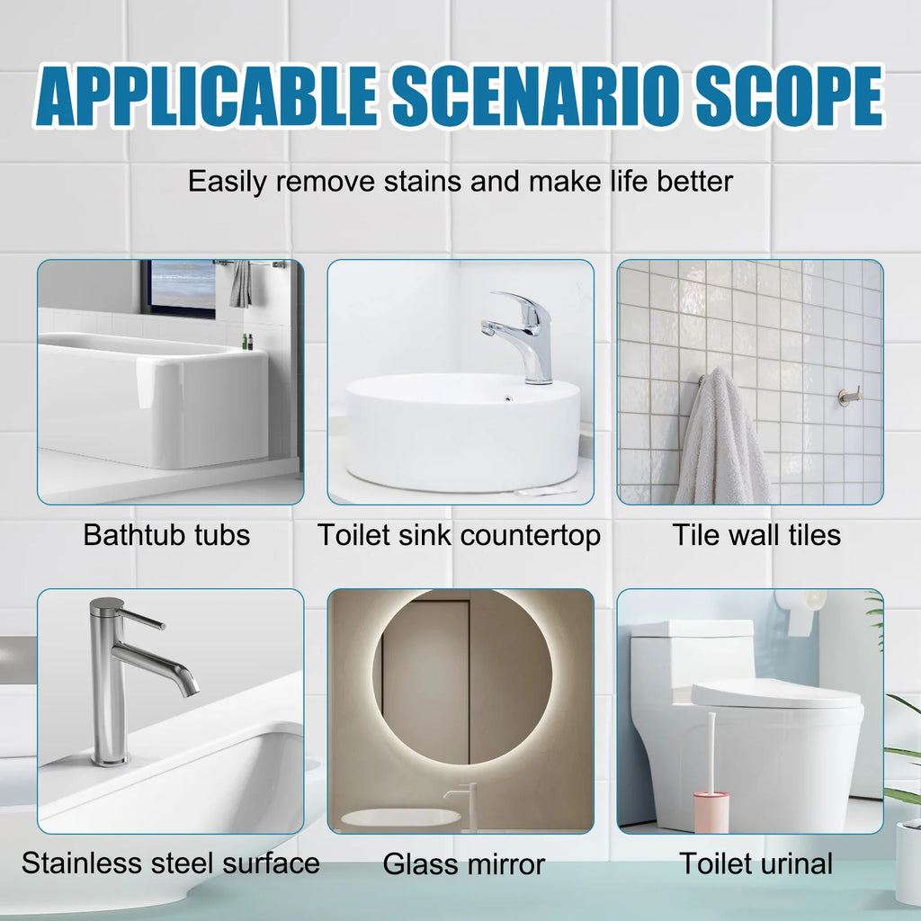 Ceramic Tile Cleaner Deep Cleaning Yellowing Dirt Remover Metal Scratch Repair Antibacterial Descaling Agent for Toilet Bathroom Qme