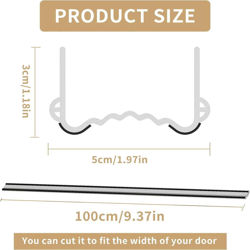 1-4pcs Cuttable Weather Stripping Snap-in Installation Door Bottom Gap Seal Strip with Acoustic Foam Brush Triple Windproof Qme