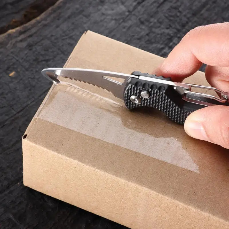 Outdoor Camping Portable Folding Knife Multifunctional Serrated Hook Qme