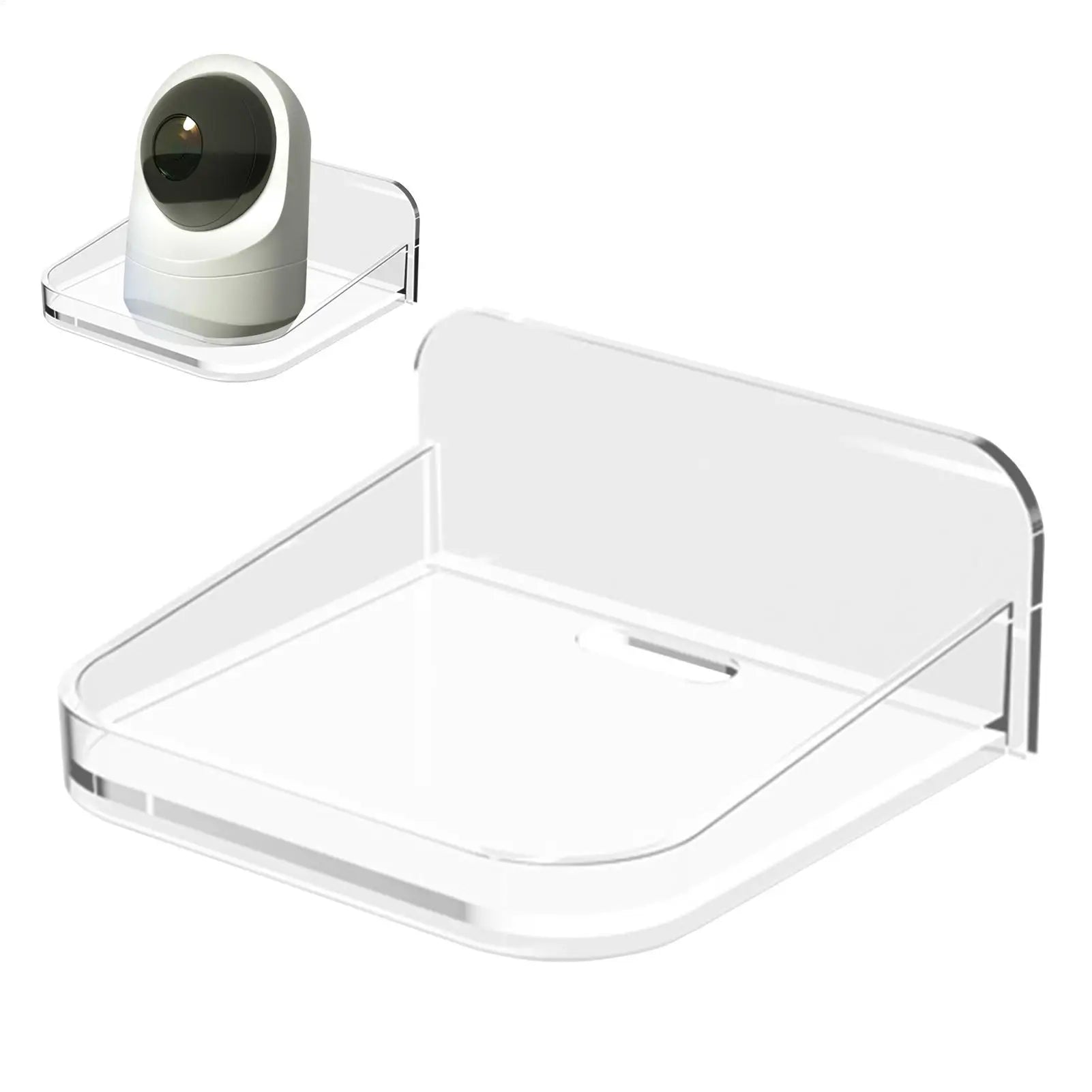 Small Shelf Wall Mount Tiny Wall Shelf Security Camera Bracket Holder Floating Display for Window Apartment Renter Bedroom Dorm Qme