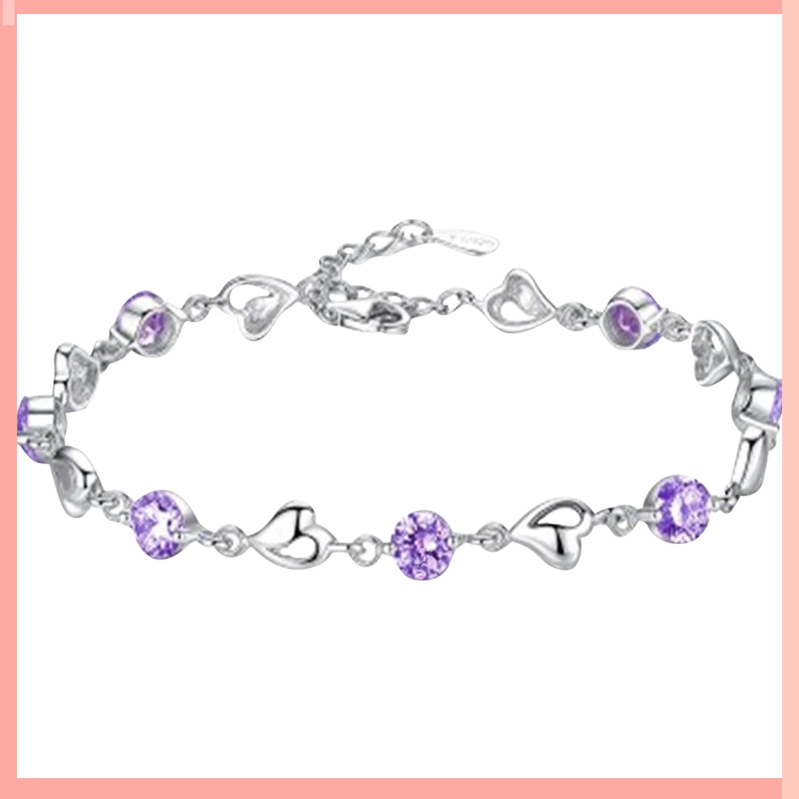 Ladies’ Exquisite Beautiful Different Colors Bead Combination Bracelet Fashion High Quality Alloy Small And Versatile Bracelet F Qme PURPLE