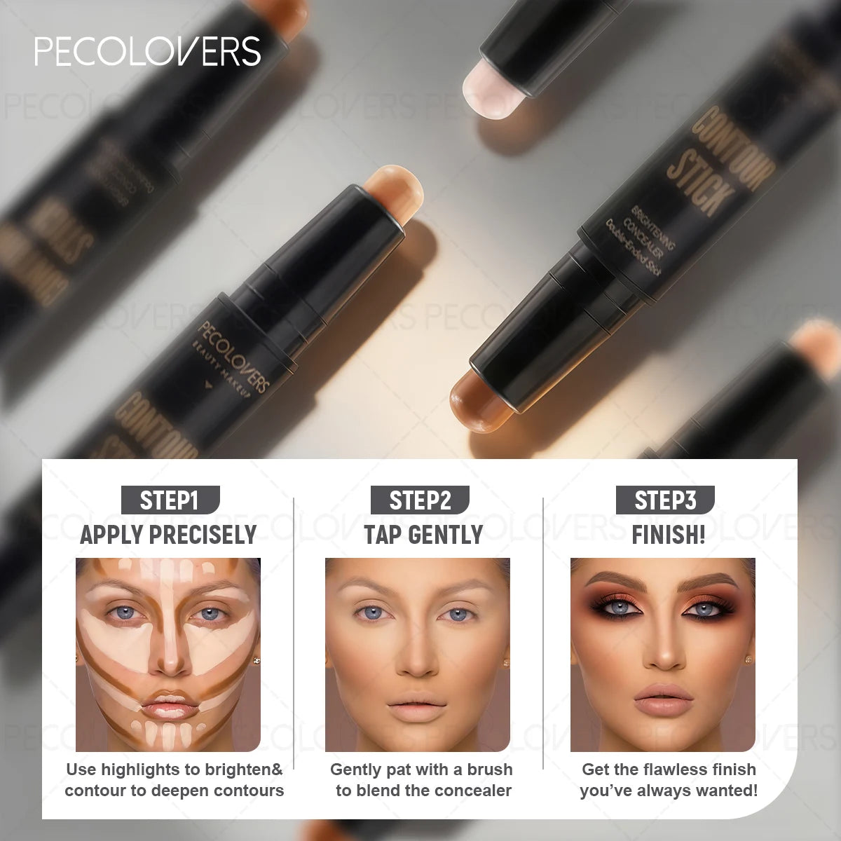 Lightweight Contour Stick Natural Nude Look Waterproof Smooth Glide Qme