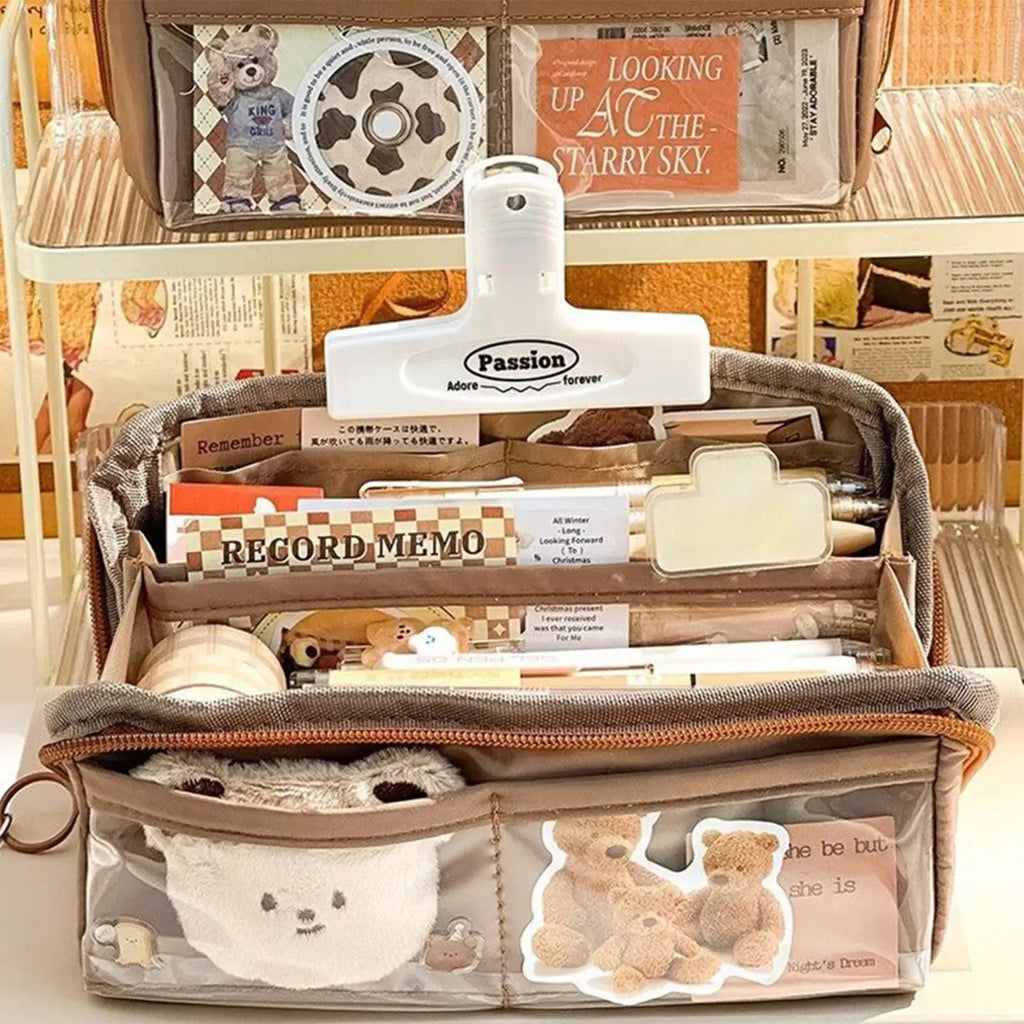 Pen Case Capybara Zipper Pencil Box Cartoon Stationery Makeup Bag School Supplies for Travel Student Teacher Kindergarten Qme