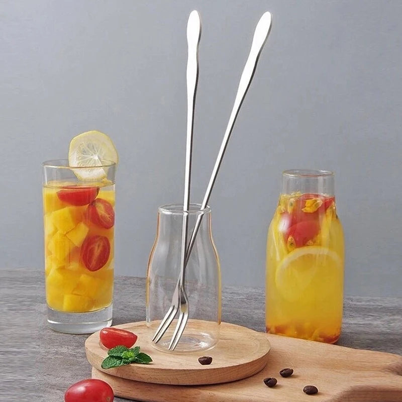 Stainless Steel Pickle Forks Spoon Long Handle Jar Grabber Canning Qme