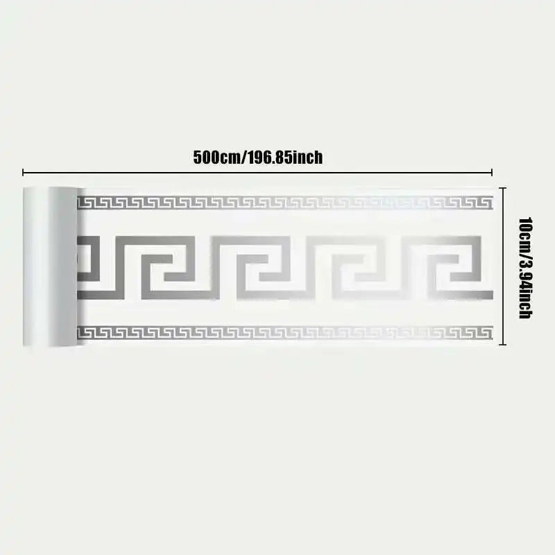 Roll Up Self-Adhesive Skirting Board Anti-Collision and Waterproof Waistline Living Room and Bedroom Decorative Wall Stickers Qme