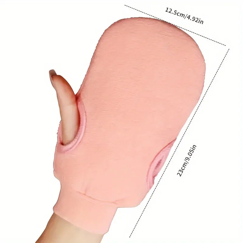 Luxury Exfoliating Bath Mitt - Revitalizes for Glowing, Smooth Skin - Gently Scrubs Away Dead Cells & Impurities - Perfect Qme