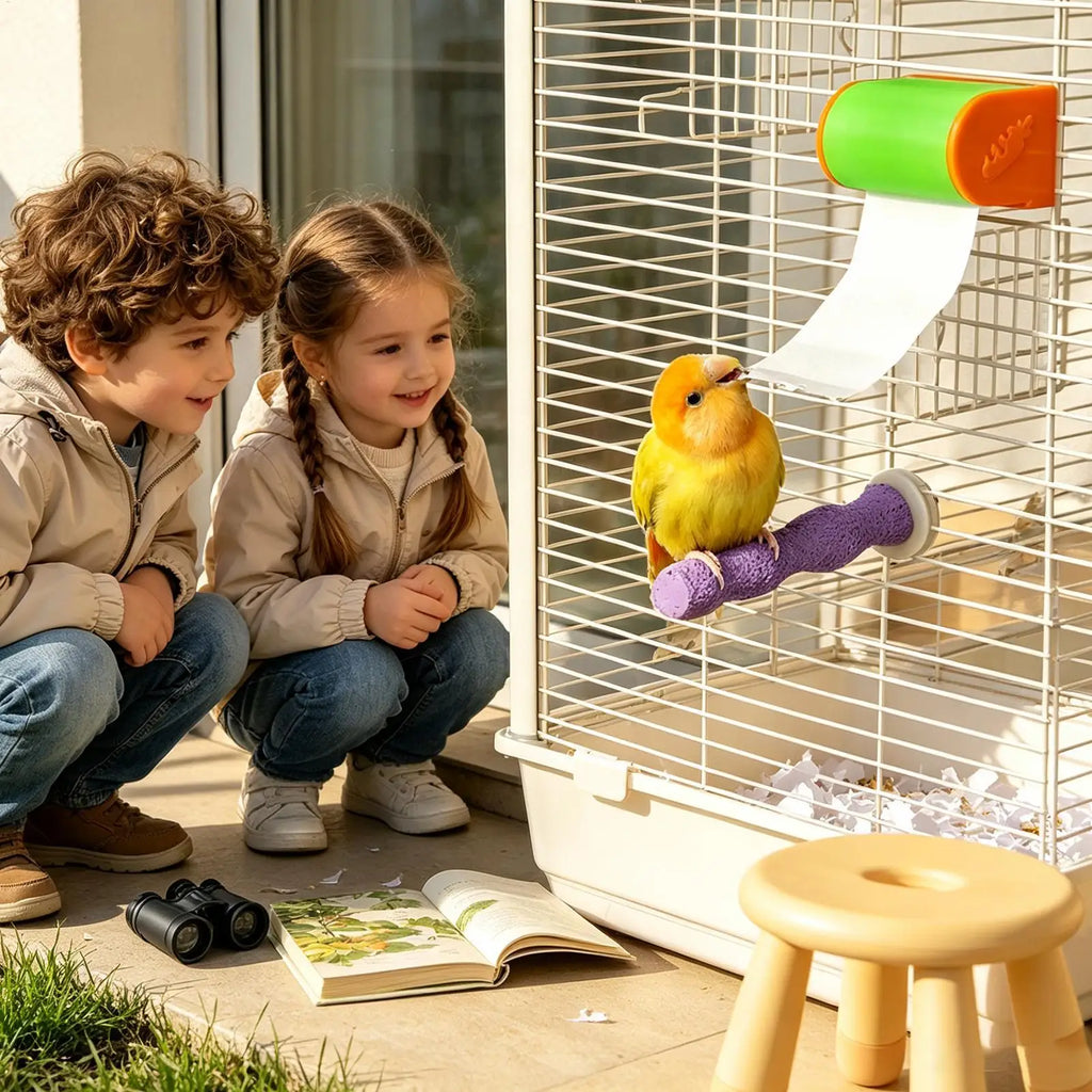 Bird Cage Enrichment Toy Interactive Biting Training Exercises Gadget Parrot Rolling Paper Play Toy For Parakeet Cockatiel Qme