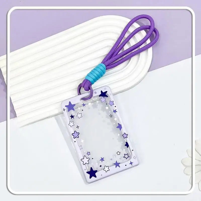 Star Sliding Cover Card Holder Transparent Portable ID Protector Kpop Qme A8