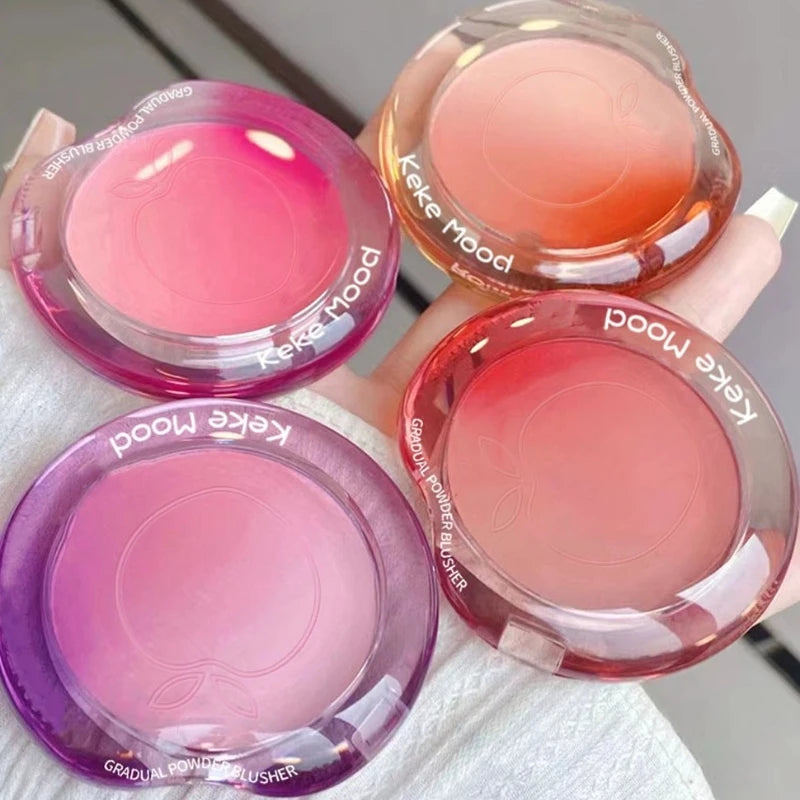 Peach Pink Blusher Matte Purple Cheek Tint Blush Makeup Lasting Brighten Facial Silky Smoothness Rouge Powder Palette Cosmetics Qme