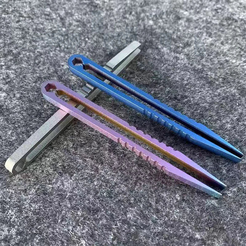 Tweezers Pick Up Clamping Titanium TC4 Clip EDC Multipurpose Gadget Qme