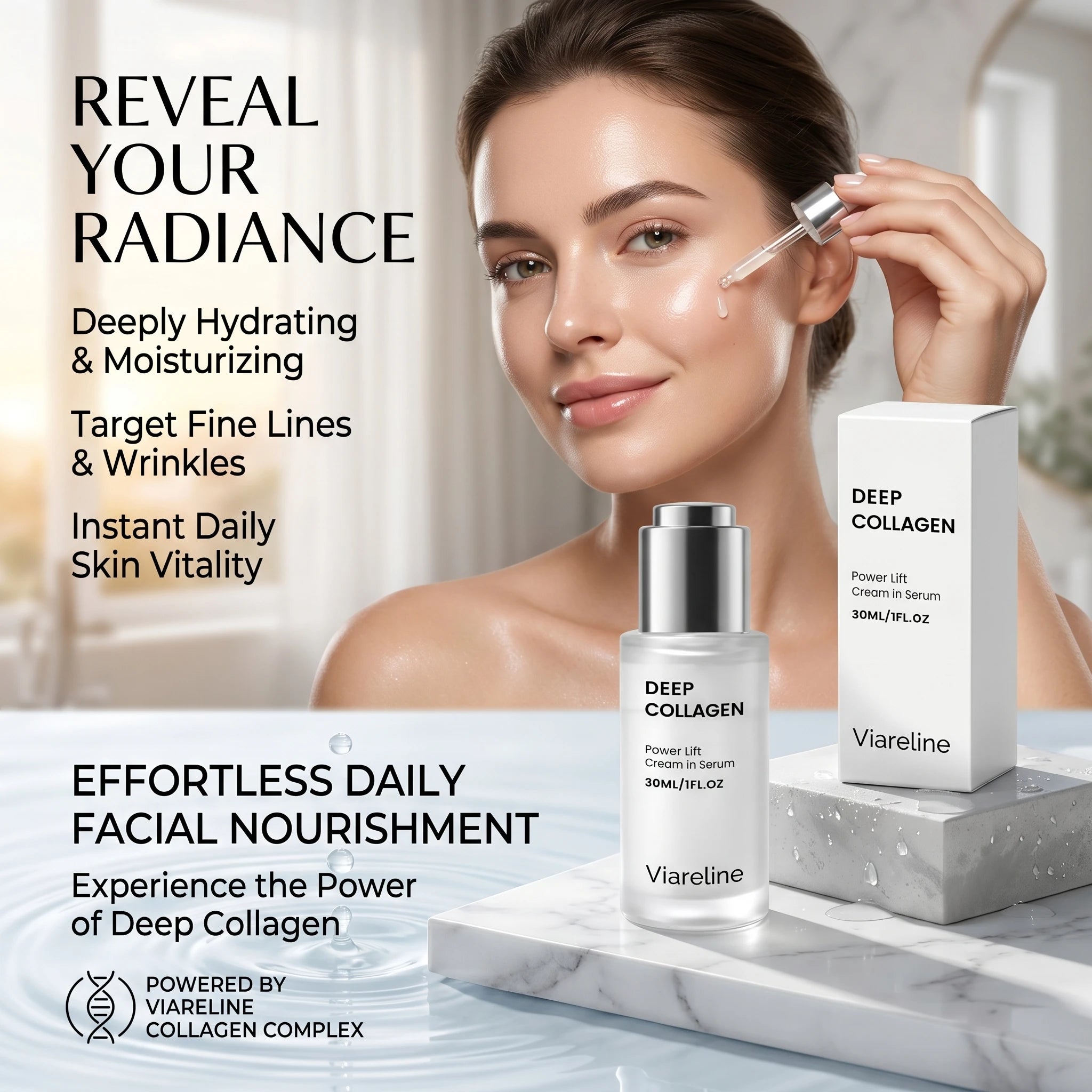 Viareline Lift Serum Cream Anti Wrinkles Fades Fine Lines Improve Sagging Brighten Skin Elasticity Boost Moisturizing Face Serum Qme