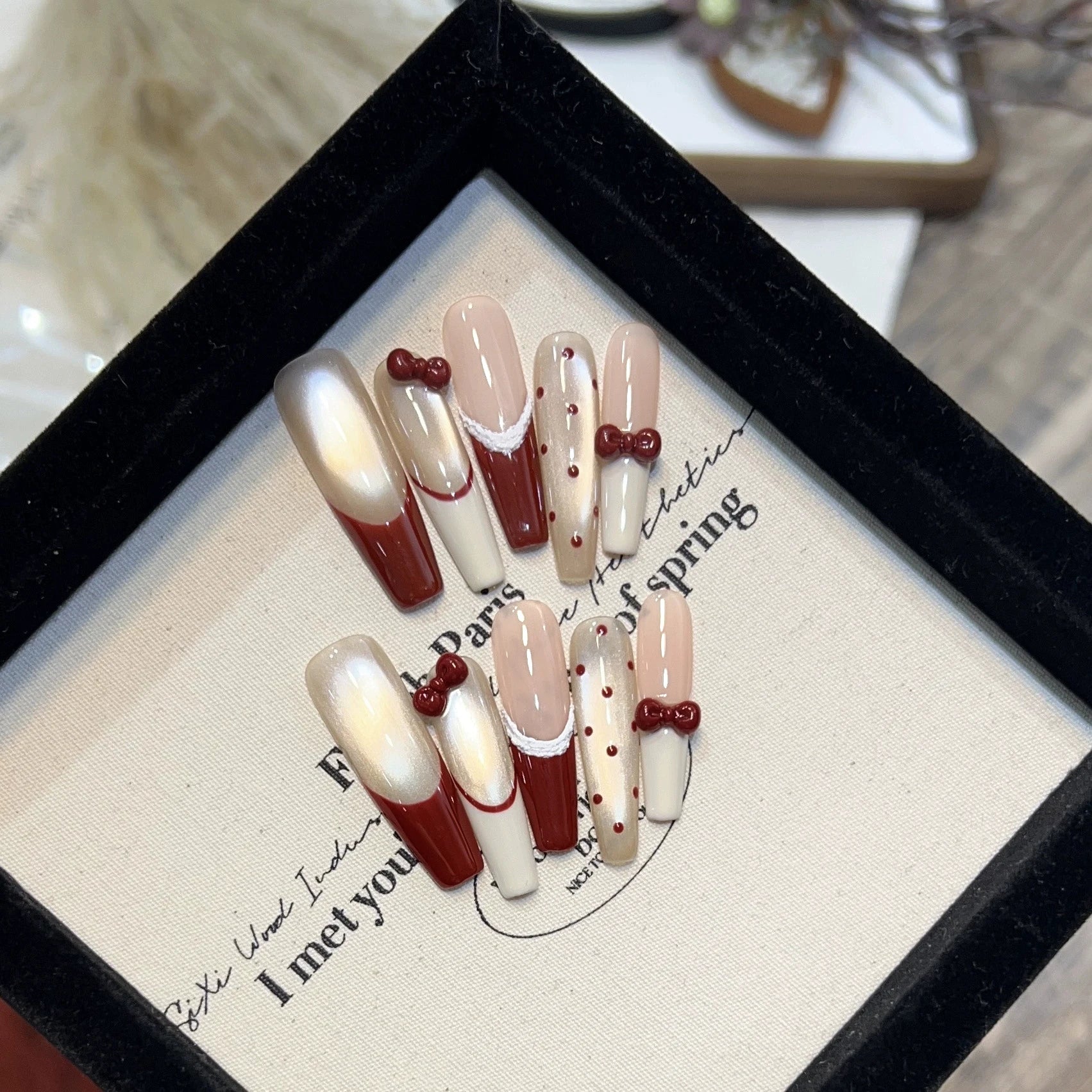 Handmade Press Nails Gothic Y2k Gradient Shiny Long Stiletto False Qme GJ-CDJ-837-S