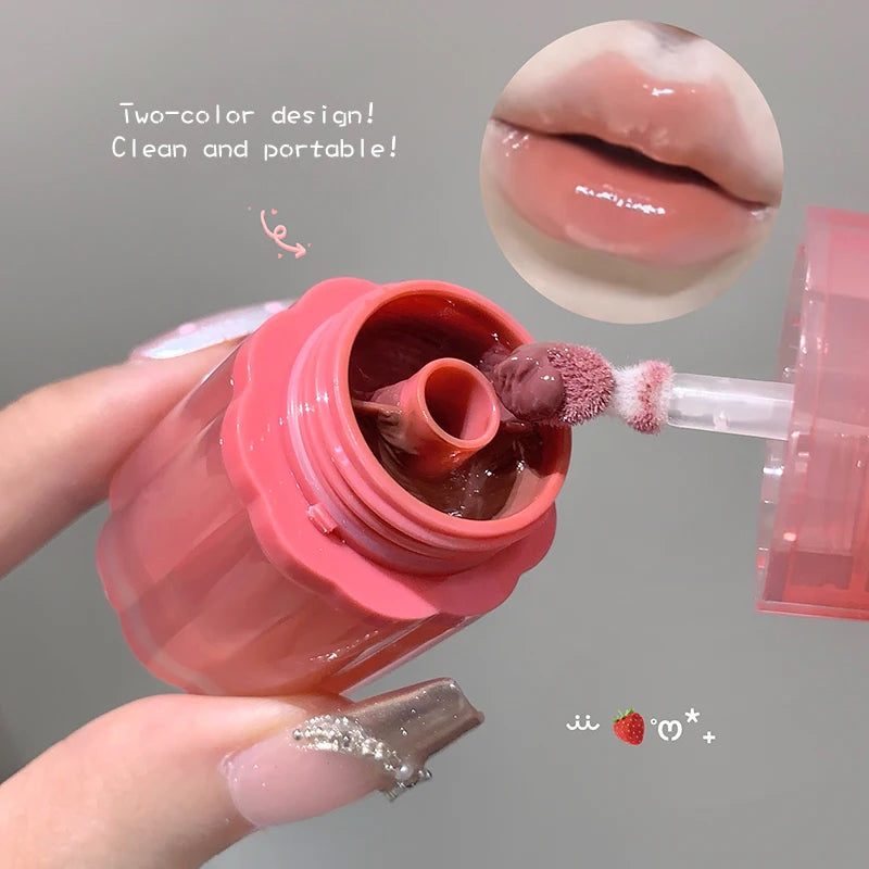 Gege Bear Dual-color Solid Lip Jelly Cannel Mirror Glaze Watery Light Qme