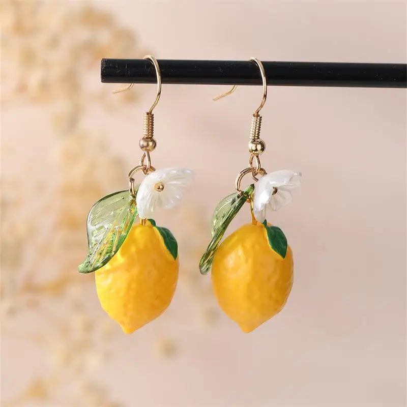 Cute 3D Mixed Fruit Pendant Earrings Vibrant Color Fashion Accessories for Women Vacation Wear Party Gift Qme A5