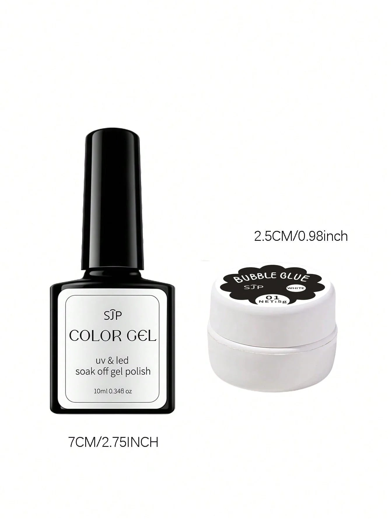2-piece Bubble Nail Polish Poke Net White Wave Hole Saturation Qme