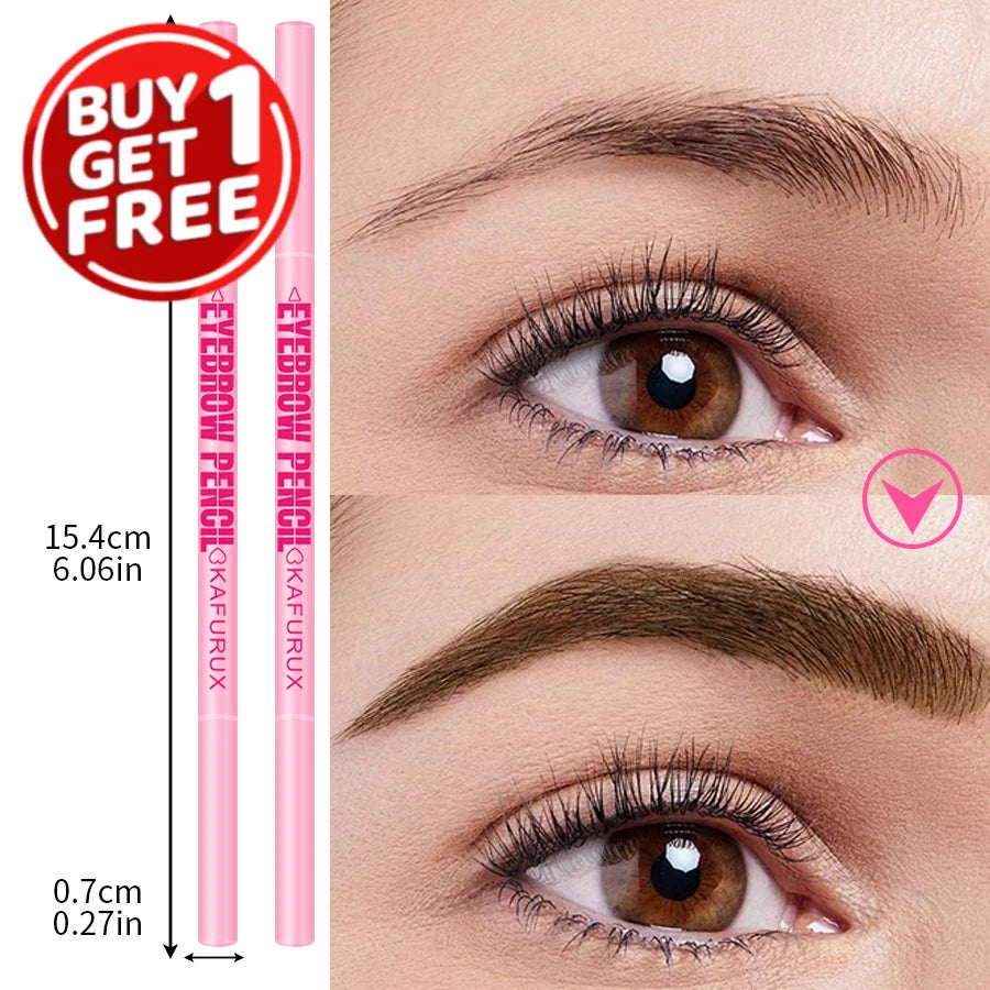 6 Colors Ultra-fine Double Headed Eyebrow Pencil Waterproof Qme
