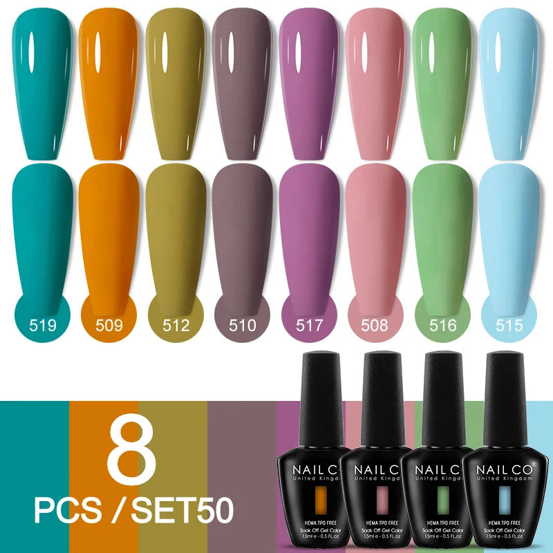 NAILCO Sparkly Rose Red Purple Gel Nail Polish Art Vernis Nails
