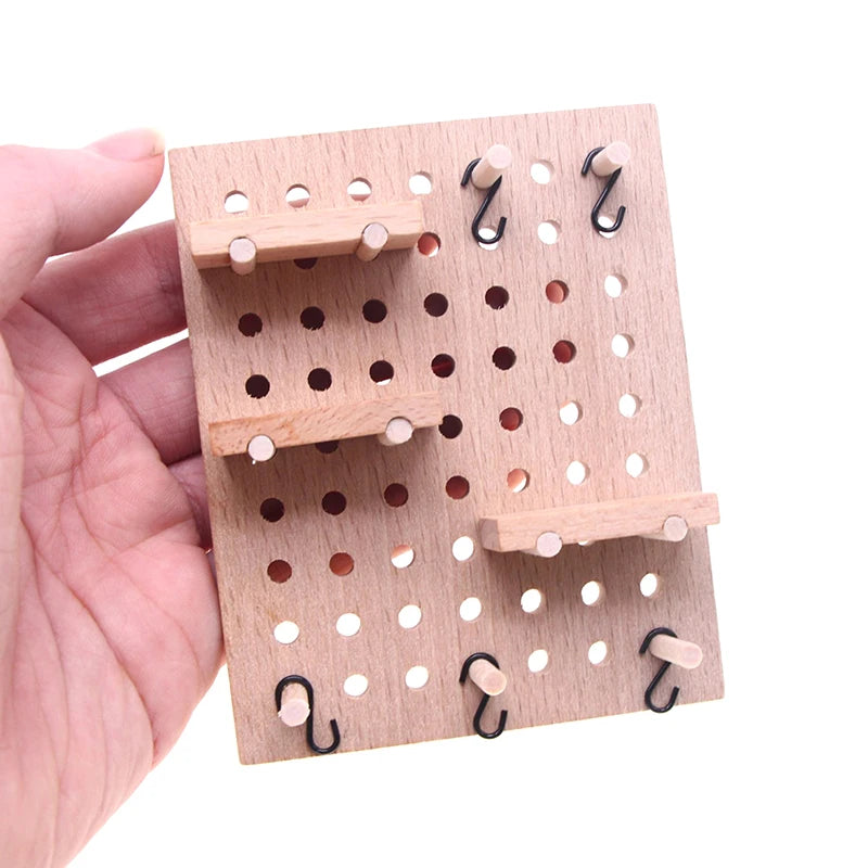 1 12 Dollhouse Miniature Wall Storage Rack Perforated Board Furniture Qme