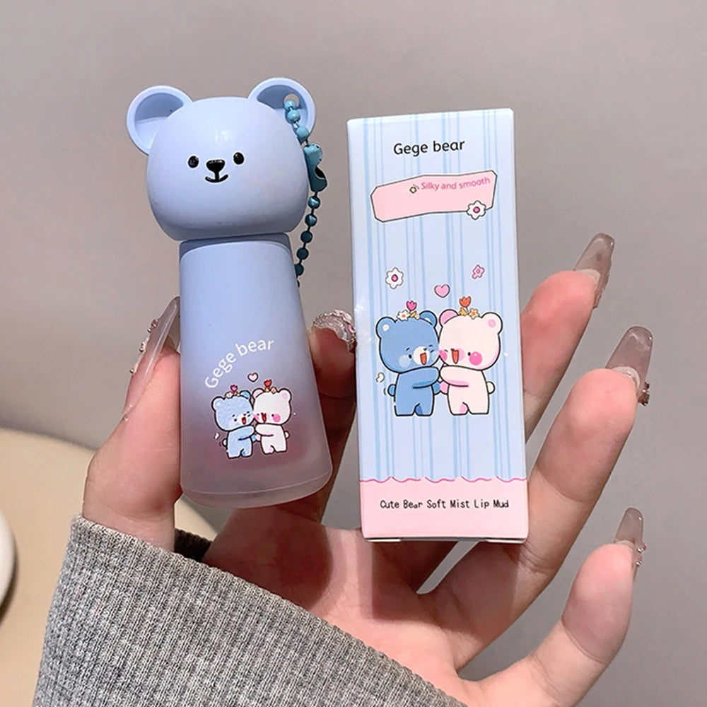 Gege Bear Cute Pendant Matte Lip Glaze Velvet Clay Long-lasting Qme
