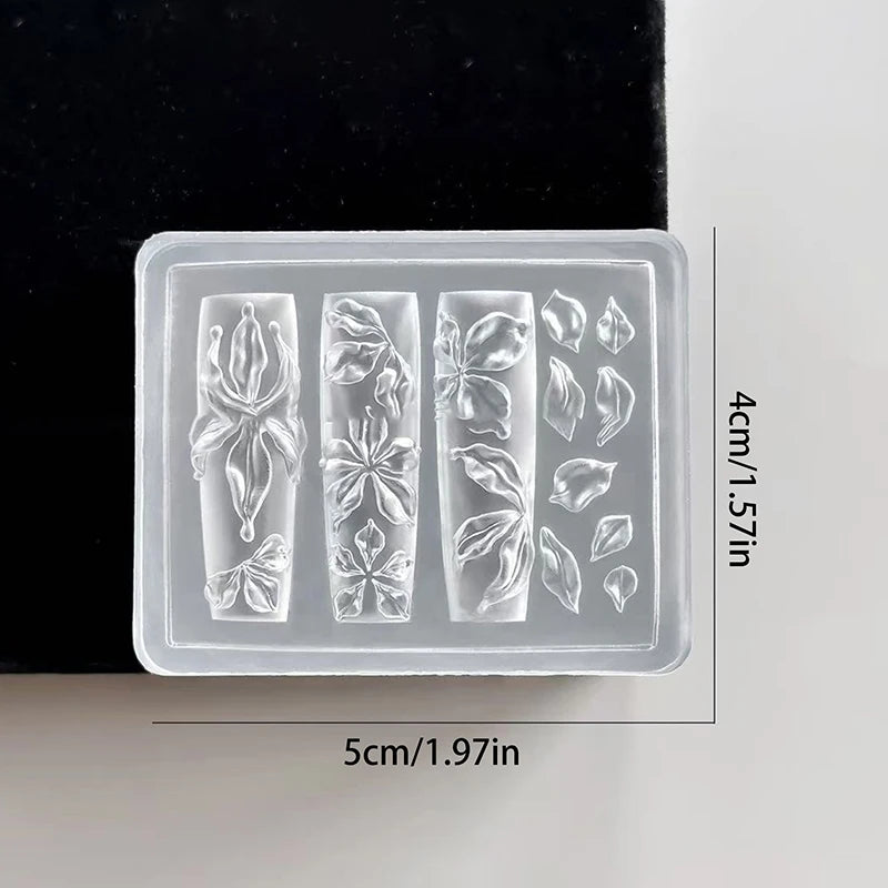 Nail Art Mold Lily Flower Sea Shell Conch Coral Starfish 3D Acrylic Qme A