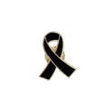 1/5/10Pcs Black White Ribbon Brooch Funerals Memorial Pin For Woman Men Metal Ribbon Mourning Badge Suit Dress Shirt Accessories Qme A1
