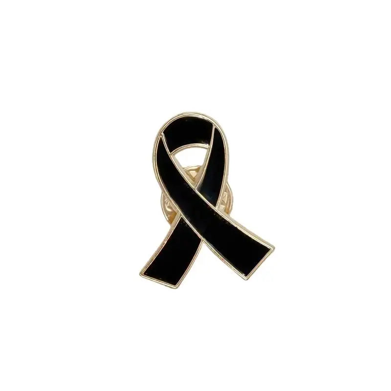 1/5/10Pcs Black White Ribbon Brooch Funerals Memorial Pin For Woman Men Metal Ribbon Mourning Badge Suit Dress Shirt Accessories Qme A1